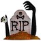 Northlight Lighted Tombstone Halloween Decoration - 31.5" - Black and Gray - Orange LED Lights